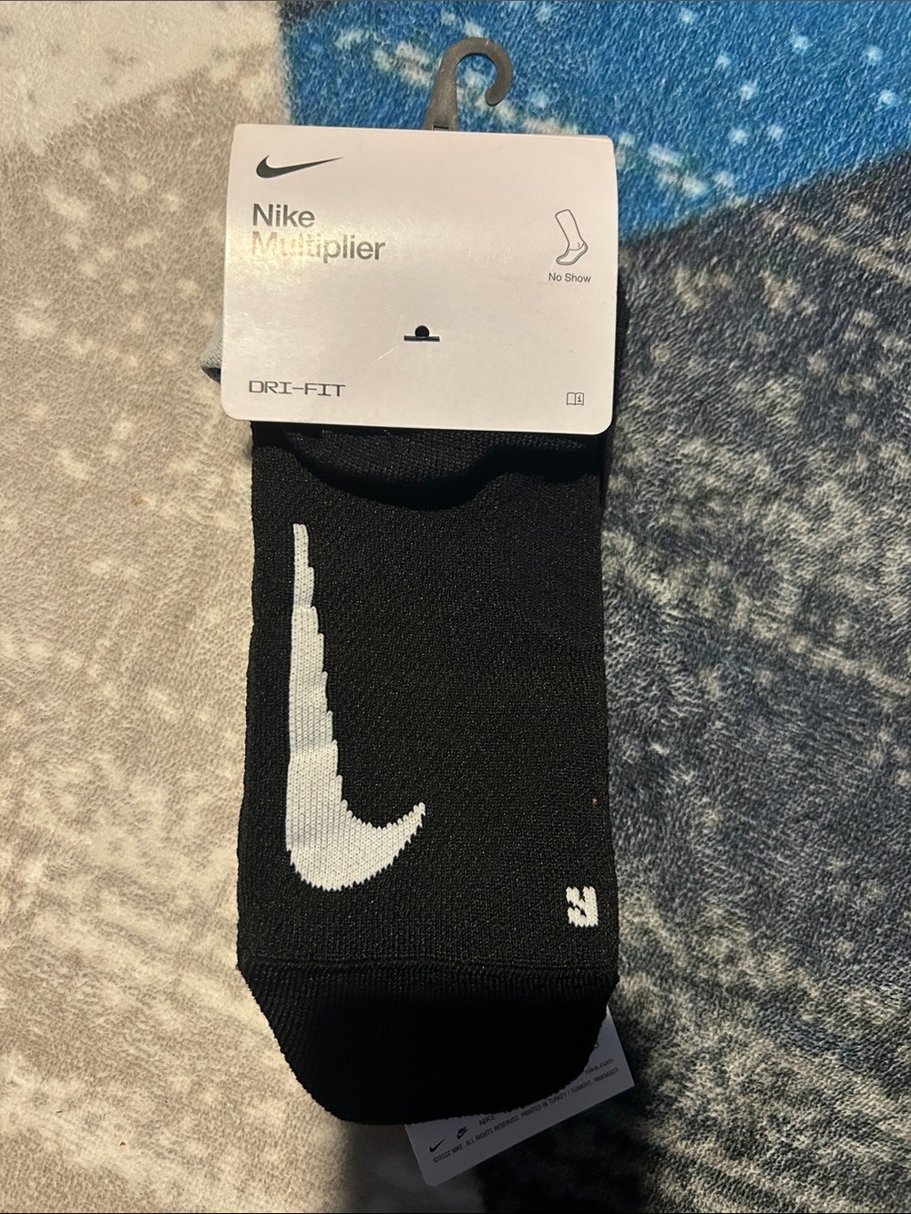 Nike No-Show Athletic Socks in Black with White Swoosh